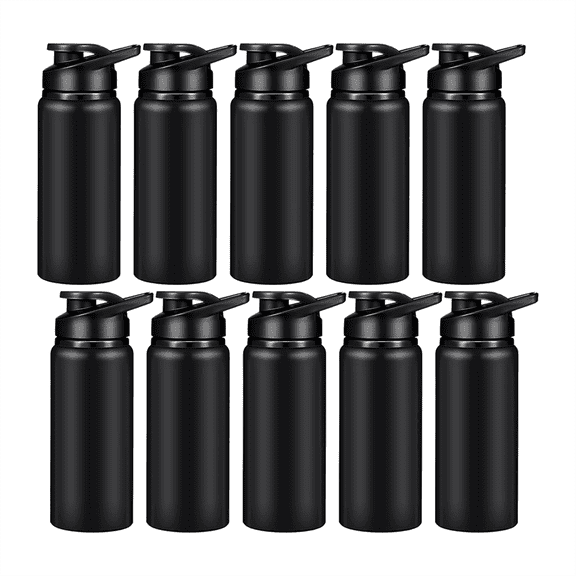10 Pieces Water Bottle 600ml Reusable Bottles Snap Lid Water Bottle for Gym Sports Camping Hiking Fish