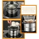 thumbnail image 4 of 1 Juego de olla de acero inoxidable, colador de Pasta, cesta, olla para espagueti, olla para freír, 4 of 6