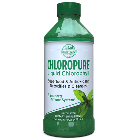 Country Farms ChloroPure Liquid Chlorophyll, Detox and Cleanse, Superfood and Antioxidant, Supports Immune System, Mint Flavor, 16 fl oz (473 mL)