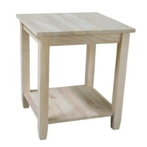 International Concepts Solid Wood Solano End Table Unfinished