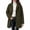 Army Green, variant on Cilsoka Winter Coats for Women Fuzzy Fleece Notch Pea Plush Mid-Length Coat Casual Thick Warm Elegant Trendy Jackets Outerwear