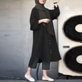 thumbnail image 2 of Elegant Women's Long Sleeve Button Down Abaya Casual Dress Dubai Fashion, 2 of 5