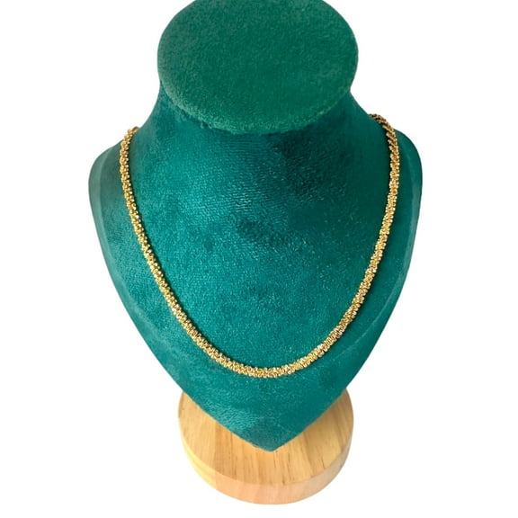 LAPRECIEUZ DE ARTHES JEWELRY 18K Yellow Gold Plated Twisted Chain for Women 18" - Tarnish Free