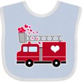 thumbnail image 3 of Inktastic Valentine's Day Red Firetruck with Pink Hearts Boys or Girls Baby Bib, 3 of 4