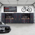 thumbnail image 5 of Garage Storage Cabinet System, 18PCS Workshop Cabinet Set in Black, Included Steel Cabinets Drawers Rolling Chest and Pegboard,Locked Garage Storage Cabinet,Red Handle, 5 of 18