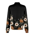 thumbnail image 5 of BDPORKAS Women's Ultra Soft Stretch Zip Up Scrub Jacket Floral Print Long Sleeve Scurbs Tops, 5 of 5