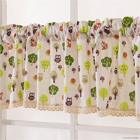 

Kitchen Tier Half Window Curtain 6 Size Laundry Bedroom Cafe Semi-Sheer