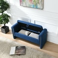 thumbnail image 3 of Modern Teddy Bed End Bench with Arms and Storage,Upholstered Large Foot Rest Stool, Comfy Window Vanity Bench for Living Room, 3 of 9