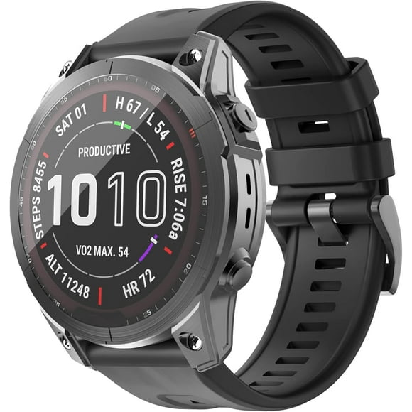 shiyou-Compatible with Fenix 7 Watch Band, 22mm Width Soft Silicone Watch Strap for Garmin Fenix 5/Fenix 5 Plus/Fenix 6/Fenix 6 Pro Smartwatch (Black)