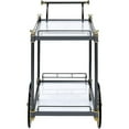 thumbnail image 6 of ACME Cyrus Rectangular Glass Top Serving Cart with 2 Shelves in Black and Clear, 6 of 6