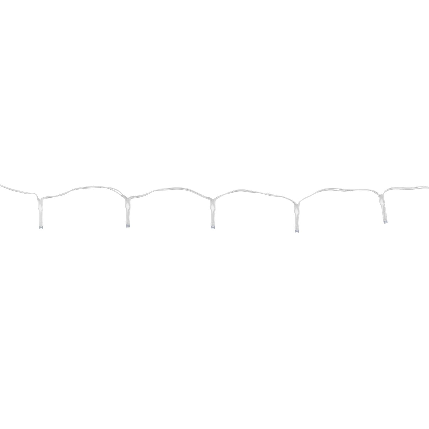 100 lumières DEL à piles, intérieur/extérieur, fil blanc, 8 fonctions avec minuterie