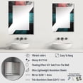 thumbnail image 4 of Designart "Elegance of Blue and Red Chevron Tile I" Abstract Tile Oversized Wall Mirror - Modern Abstract Entryway Big Wall Mirror - Multiple Color Options, 4 of 6