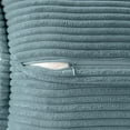 thumbnail image 3 of Dusty Blue Pillow Covers 18x18 inch Set of 2 Super Soft Decorative Striped Corduroy Pillow Covers with Splicing Broadside Boho Couch Pillowcases for Sofa Cushion Livingroom Bedroom, 3 of 12