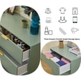 thumbnail image 5 of Sage Green 3 Drawer Night Stands Dresser Fluted Wide Nightstand Bedside Table for Bedroom, 5 of 6