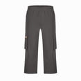 thumbnail image 6 of HKYNLAG Cargo Shorts for Men Stretch Waist Below The Knee Long Shorts Relaxed Fit Hiking Capri Short Mulit Pockets Dark Gray L, 6 of 7