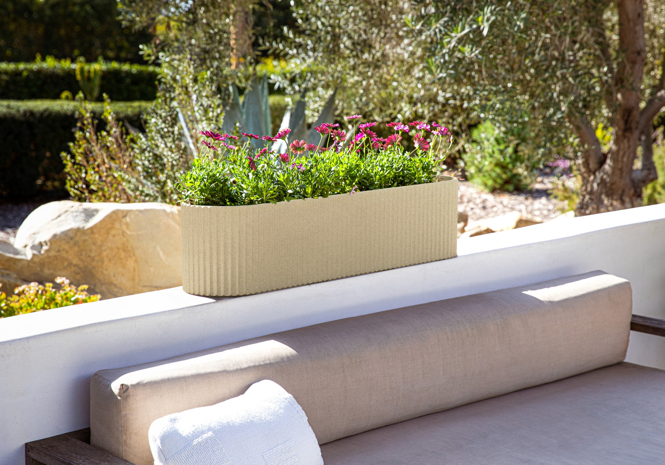 Veradek Demi Series Window Box 36" Plastic-Stone Planter - (Sand/1 Pack)
