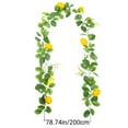 thumbnail image 2 of sruoe Christmas Garland, Artificial Garland Greenery, Faux Greenery Garland, Fake Flowers Garland Vine, Indoor Mantle, Hanging Maple Leaf Garland for Home, Holiday, Wedding Party Decoration Rattan, 2 of 6
