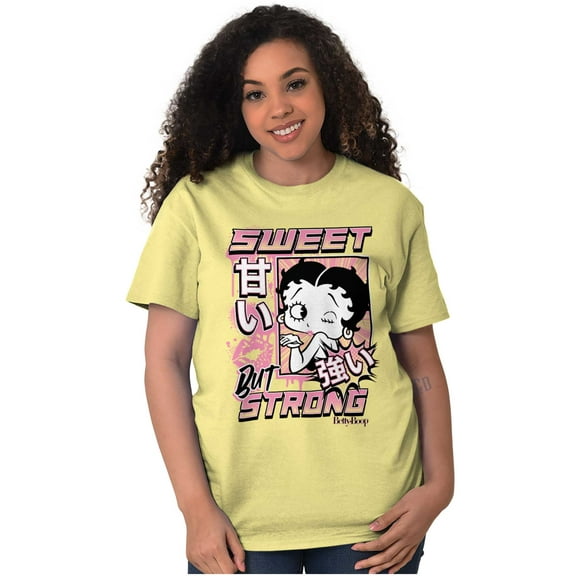 Kanji Betty Boop Sweet But Strong Women's Graphic T Shirt Tees Brisco Brands S