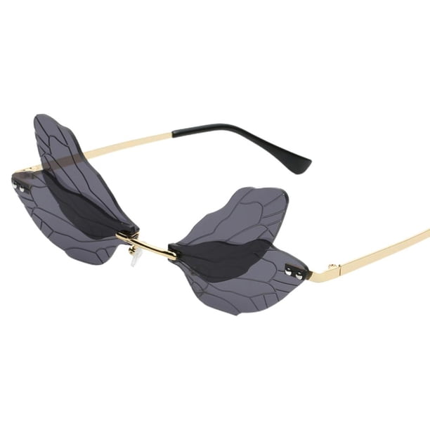 Gafas De Sol Con Alas De Libélula, Gafas De Sol Irregulares Sin Montura, Gafas De Sol Con Personalidad A La Moda, Gafas De Fiesta Para Mujer Sweethay AP007338-04