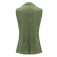 thumbnail image 5 of BiZtdJrK Women's Elegant Slim Fit Sleeveless Suit Jackets Solid Color Notch Lapel Blazer Vest Linen Business Tops with Pockets Army Green XXL Mothers Day Gifts, 5 of 8