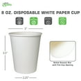 50 Pack 8oz White Paper Coffee Cups Disposable Paper Cups Hot Drink