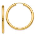 thumbnail image 1 of 14k Yellow Gold Endless Tube Hoop Earrings Round, 1 of 7