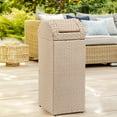 thumbnail image 4 of happimess Darla 14.27-Gallon All-Weather Wicker/Metal Swing Top Hideaway Outdoor Trash Can for Package Delivery, Patio Furniture, Cushions, Gardening Tools, Pool Supplies, Light Pink/White, HPM1201D, 4 of 9