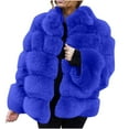thumbnail image 6 of clear 50% off Usmixi Winter Fleece Coat for Women Womens Faux Furry Jacket Long Sleeve Plus Size Casual Solid Plush Coats Open Front Stand Neck Fuzzy Fleece Outerwear Fleece Coat, 6 of 6