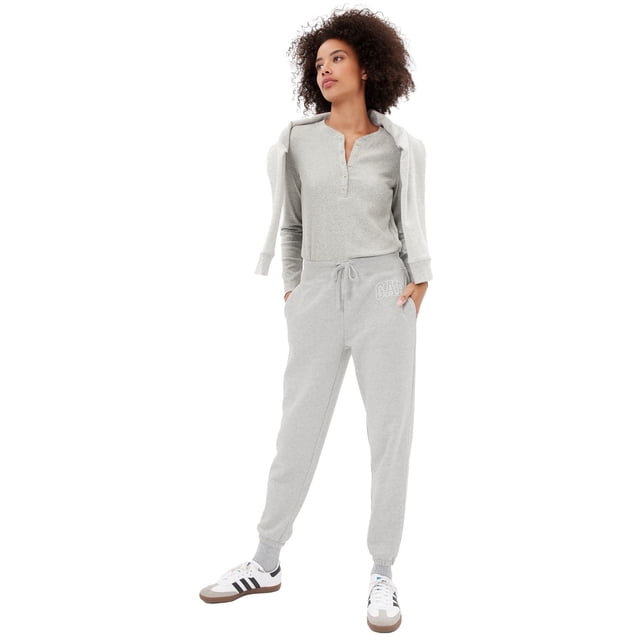 Pantalones Jogger con Logo Gap para Mujer en Gris Claro