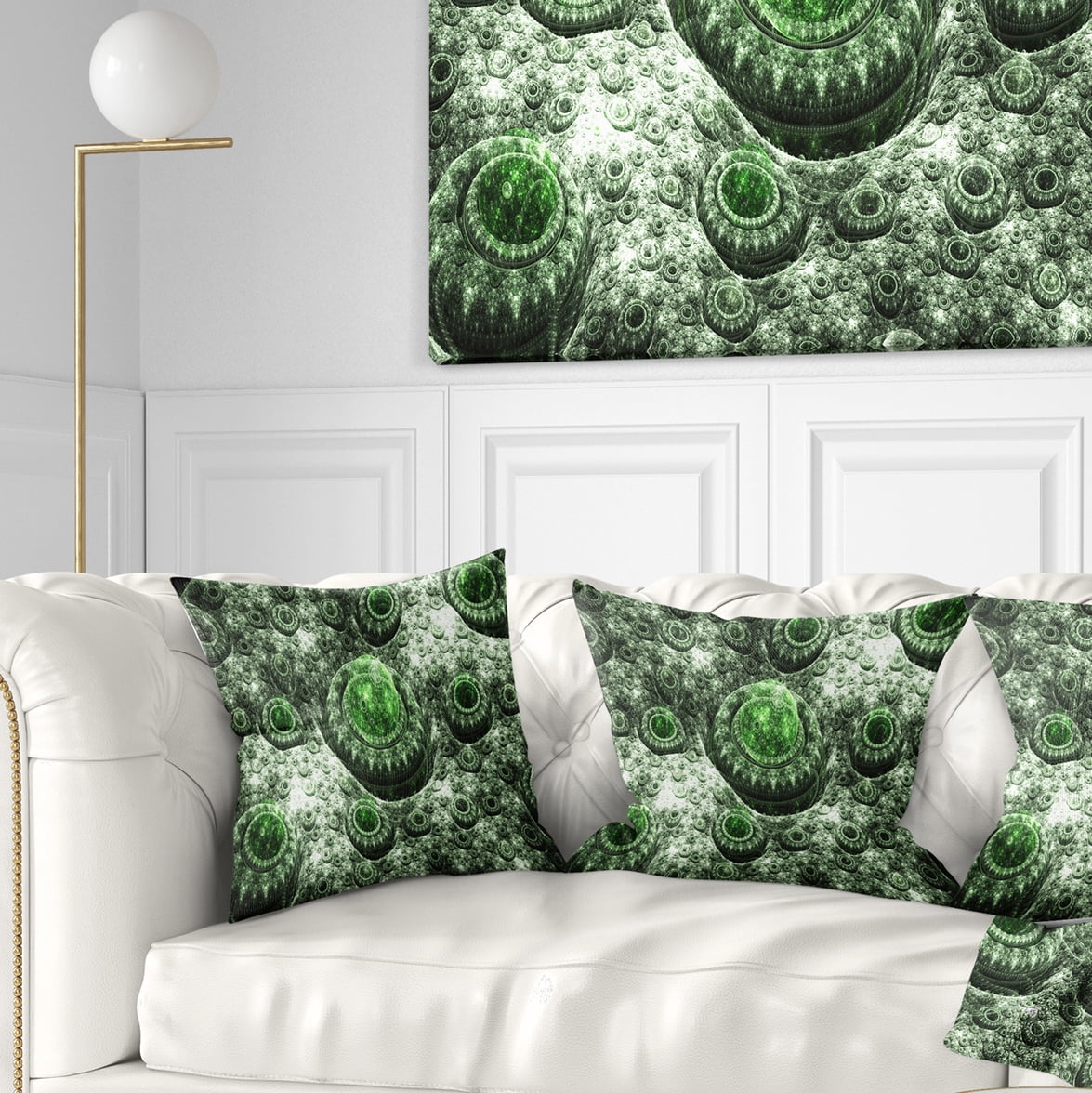 x 18 in Designart CU16507-18-18 Exotic Green Fractal Landscape Abstract Cushion Cover for Living Room in Sofa Throw Pillow 18 in Insert Printed On Both Side 