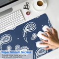 thumbnail image 4 of Long Mouse Pads for Desk,Blue Pioneer Flower and Paisley Pattern Desk Mats on Top Of Desks, Desk Mouse Pad Extra Large with 3mm Non-Slip Base and Stitched Edge for Gaming,Office,Work,Home 31.5"x11.8", 4 of 6