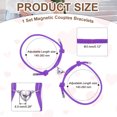 thumbnail image 2 of Uxcell Magnetic Couples Bracelets, His and Her Heart Matching Bracelet, Adjustable Braided Rope Cord for Anniversary Friends Women Men Gift, Purple, 2 of 6