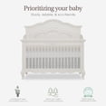 thumbnail image 5 of Evolur Aurora 5-In-1 Convertible Crib In Ivory lace, Greenguard Gold Certified, Features 3 Mattress Height Settings, Sturdy And Spacious Baby Crib, Wooden Furniture, 5 of 11