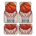 thumbnail image 1 of Lsque Tapis de Sol 4 Pcs avec Impression de Basketball, Doublures en Caoutchouc Résistantes, Design Antidérapant, Protection Automobile Toutes Saisons, Véhicules, Voitures, Camions et SUV, 1 of 7