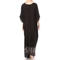 thumbnail image 2 of Sakkas Leonor Women's Boho Casual Long Maxi Caftan Dress Kaftan Cover-up LougeWear - 7-Blackred - One Size, 2 of 5