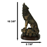 Ebros Howling Wolf Statue 10.5 Tall Alpha Wolf Pack Figurine in Faux Bronze