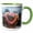 Green/White, variant on 3drose, Honolulu, Hawaii, Oahu. Waikiki Beach Lei on Surf Rocks., 11oz Two-tone Green Mug