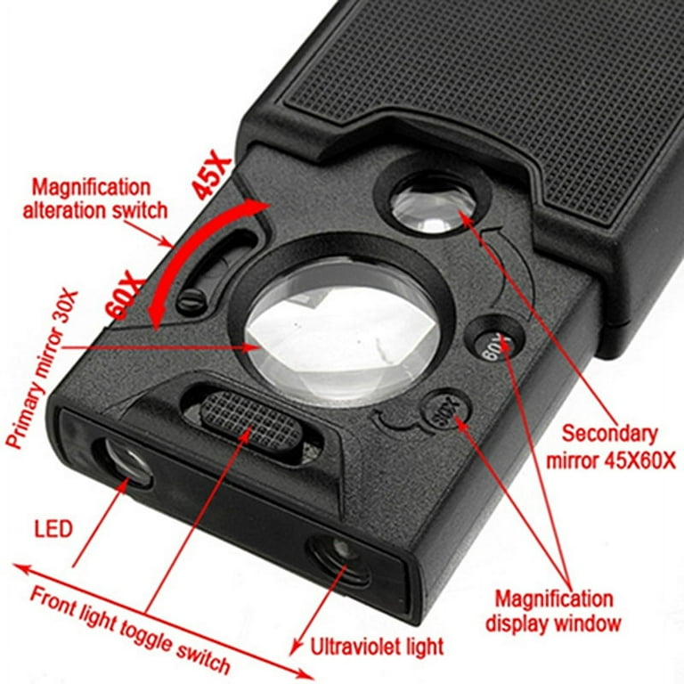 6PK 4X 2 Folding Pocket Magnifier Jewelry Loupe Optical Magnifying Glass  Lens