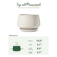 thumbnail image 5 of Ceramic Planter 10 Inch Plant Pot with Drainage Hole Saucer Durable Indoor Planter for Modern Home Decor Reactive Glaze Beige, 5 of 7