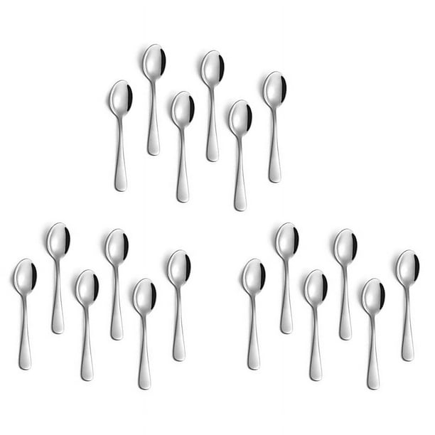 18 Piezas de Cuchara de Café Expreso, Mini Cuchara de Café de Acero Inoxidable de 4.7 Pulgadas, Cuchara de Postre