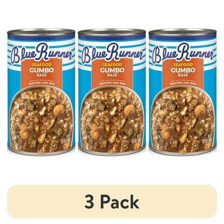 (3 pack) Blue Runner Foods Creole Seafood Gumbo Base, 25 oz Can