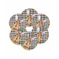 thumbnail image 7 of 13 Inch Round Placemats Set of 6, Easter Bunny Non Slip Heat Insulation PP Table Mats, Spring Rabbits Carrots Black Buffalo Plaid Washable Place Mats for Kitchen Dining Party Table Decor, 7 of 7