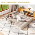 thumbnail image 5 of Gotland Double Folding Sofa Bed, Convertible Chair with Pillow with Back Support, Portable Fold Out Chair Bed Comfy Floor Sofa Lounge for Living Room Bedroom, Cream, 5 of 7