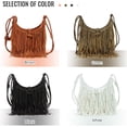 thumbnail image 6 of Vintage Fringe Hobo Bag for Women Black Fringe Purse Fringe Satchel Tassel Bag Fringe Shoulder Bag, 6 of 6