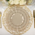 thumbnail image 5 of Balsa Circle 10 Taupe 11" Round Disposable Salad Dinner Plastic Plates Gold Wavy Trim Wedding Party Tableware, 5 of 7