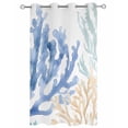 thumbnail image 2 of nqOlkjepod Outdoor Curtains for Patio Waterproof, Coral Blue Green Beige Outdoor Privacy Panels Grommet, Summer Coastal Ocean Plant Blackout Outside Curtains for Porch/Cabana 54"x108", 1 Panel, 2 of 8