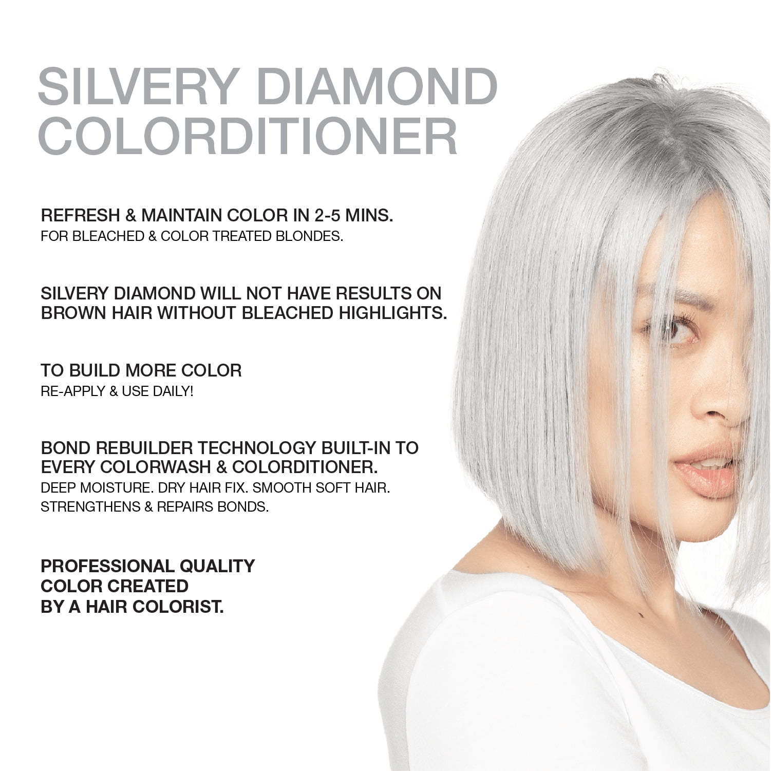 Celeb Luxury Gem Lites Colorditioner Conditioner with Bond Rebuilder, Silvery Diamond Silver Blonde