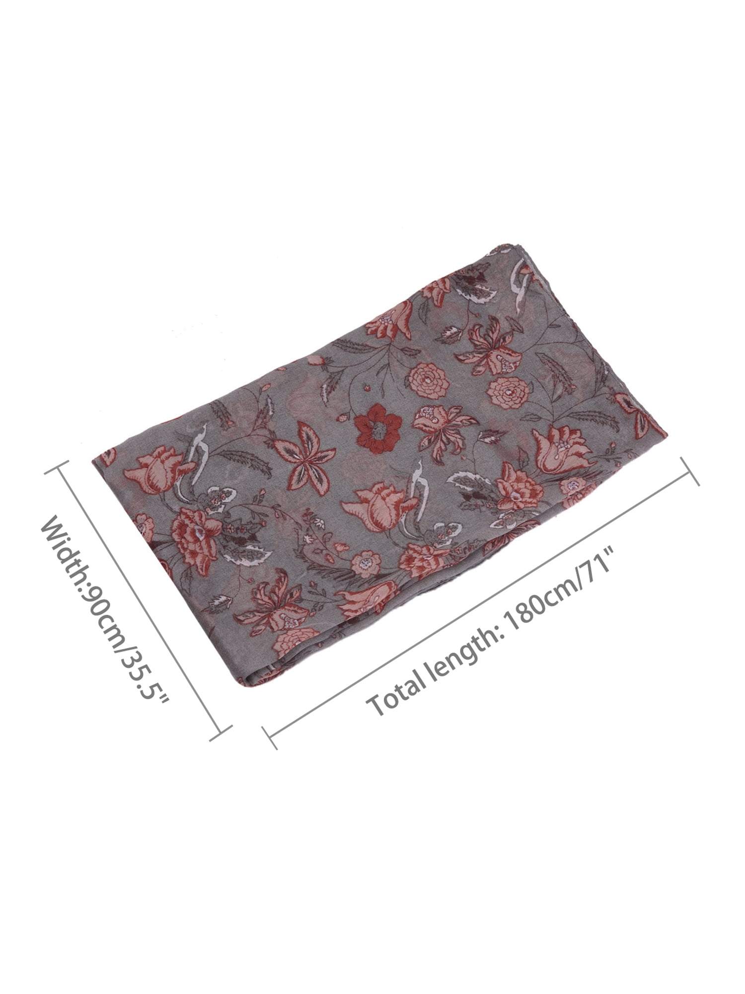 Unique Bargains Balinese Yarn Large Polyester Scarves Beach Shawls Vintage Wraps For Women Gray