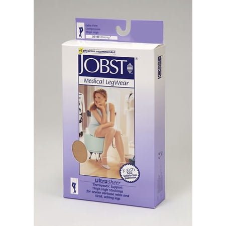 Jobst Ultrasheer Thigh Highs 30 40 Mmhg Extra Firm W Lace Silicone Top Band Sun - X Large
