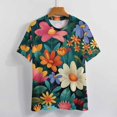 thumbnail image 3 of Nostalgic Vintage Floral T Shirts Basic T-Shirt Short Sleeve Ladies Tee Shirt Summer Graphic Clothing, 3 of 6